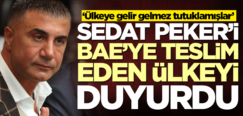 Sedat Peker'i tutuklayıp BAE'ye teslim eden ülkeyi duyurdu