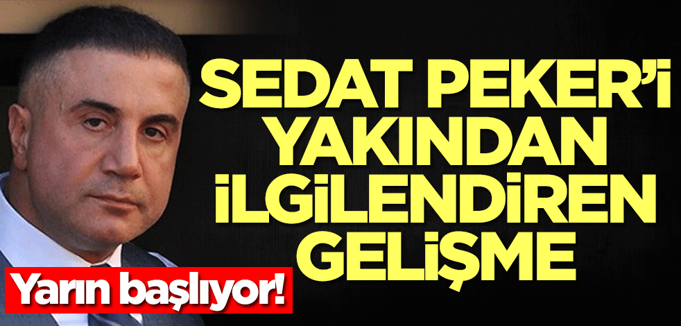 Sedat Peker'i yakından ilgilendiren gelişme! Yarın başlıyor