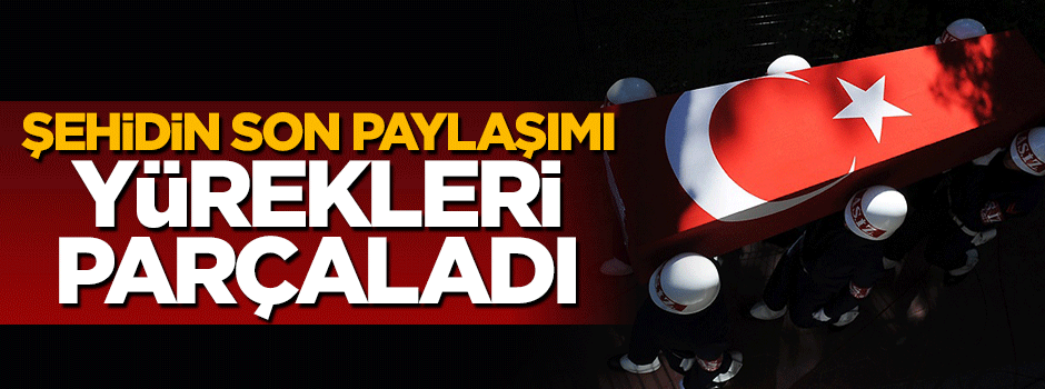 Şehidin son paylaşımı yürekleri parçaladı