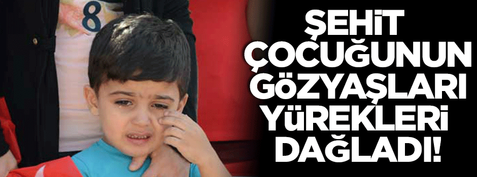 Şehit çocuğunun gözyaşları yürek dağladı