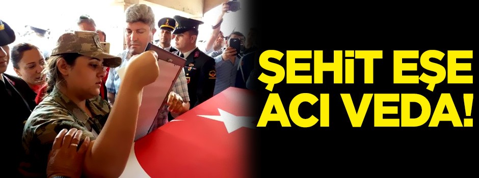 Şehit eşe en acı veda! Kamuflajıyla uğurladı