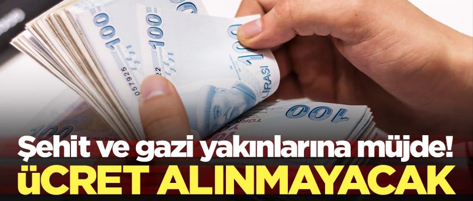 Şehit ve gazi ailelerinden sınav, başvuru hizmeti ve yerleştirme ücreti alınmayacak!