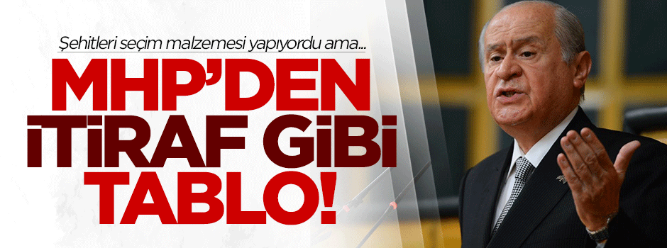 Şehitleri seçim malzemesi yapan MHP'den itiraf gibi tablo