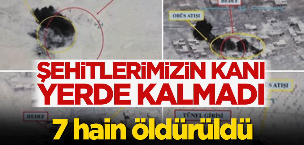 Şehitlerimizin kanı yerde kalmadı! 7 hain öldürüldü