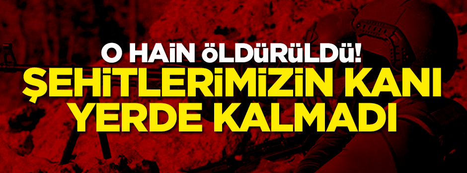 Şehitlerimizin kanı yerde kalmadı! O hain öldürüldü