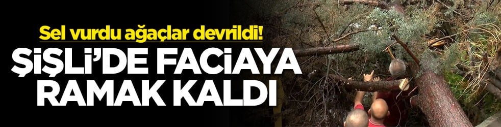 Sel vurdu ağaçlar devrildi! Şişli'de faciaya ramak kaldı