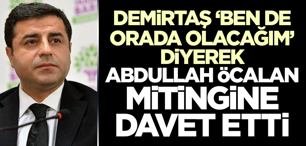 Selahattin Demirtaş 'Ben de orada olacağım' diyerek Abdullah Öcalan mitingine davet etti!
