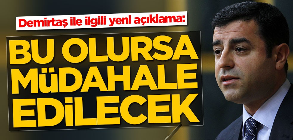 Selahattin Demirtaş ile ilgili yeni açıklama: Bu olursa müdahale edilecek