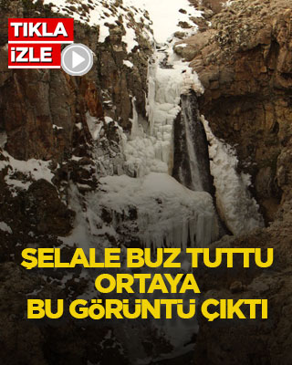 Şelale buz tuttu ortaya bu görüntü çıktı