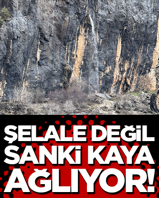 Şelale değil sanki kaya ağlıyor!