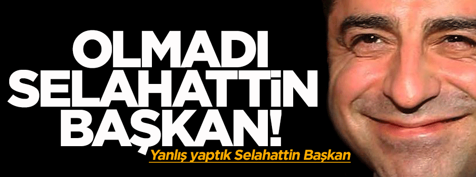 Selvi: Olmadı Selahattin başkan, olmadı