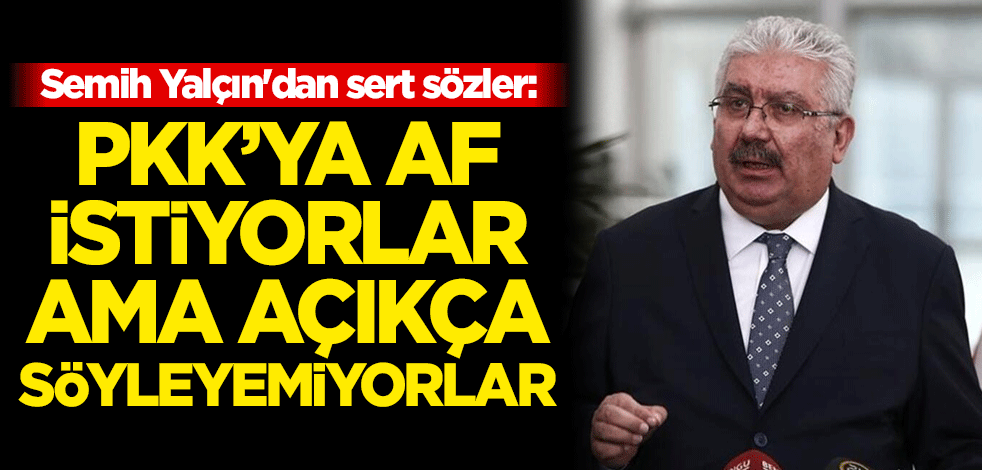 Semih Yalçın'dan sert sözler: PKK'ya af istiyorlar ama açıkça söyleyemiyorlar