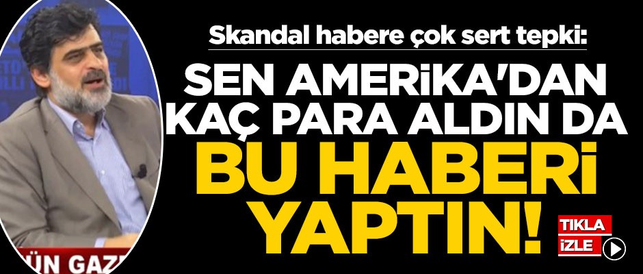 "Sen Amerika'dan kaç para aldın da bu haberi yaptın!"