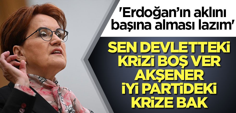Sen devletteki krizi boş ver Akşener İYİ Partideki krize bak