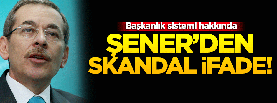 Şener'den 'Başkanlık sistemi' hakkında skandal ifade!