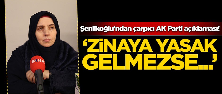 Şenlikoğlu'ndan çarpıcı AK Parti açıklaması! 'Zinaya yasak gelmezse...'