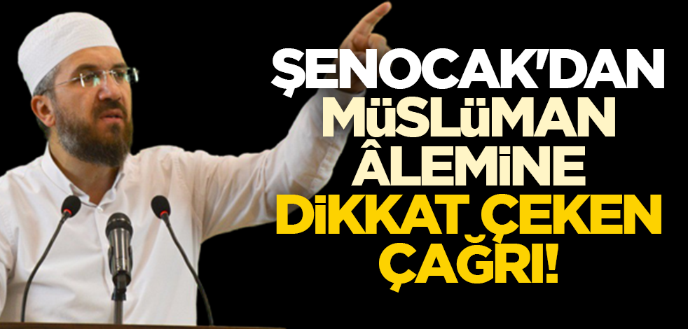 Şenocak'dan Müslüman âlemine dikkat çeken çağrı!