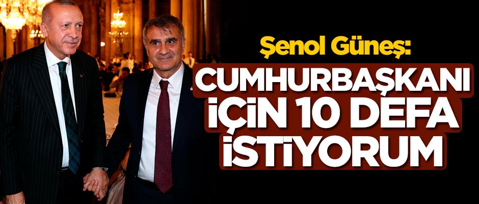 Şenol Güneş: Cumhurbaşkanı için 10 defa istiyorum