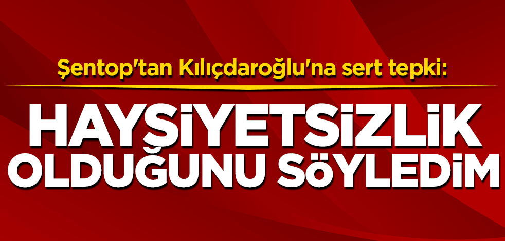 Şentop'tan Kılıçdaroğlu'na sert tepki: Haysiyetsizlik olduğunu söyledim