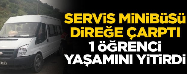 Servis minibüsü direğe çarptı! 1 öğrenci yaşamını yitirdi