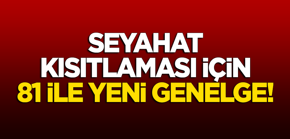 Seyahat kısıtlaması için 81 ile yeni genelge!