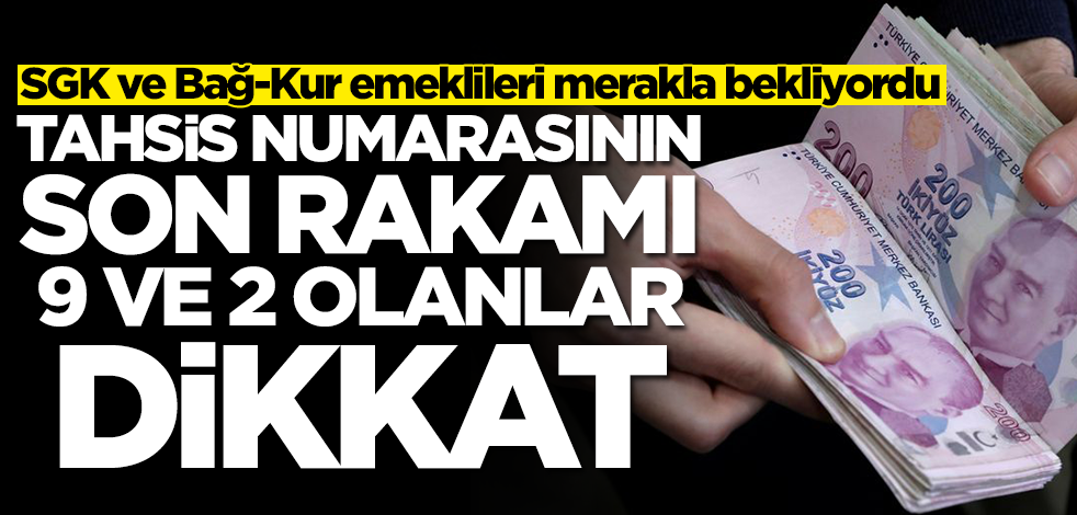 Milyonlarca emekliyi ilgilendiriyor! Emekli maaşları için tahsis numarasının son rakamı 9 ve 2 olanlar dikkat