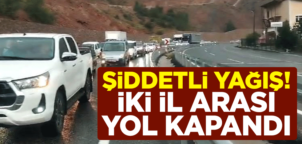 Şiddetli yağış sonrası Gümüşhane-Bayburt yolu kapandı