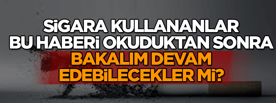 Sigara kullananlar bu haberi okuduktan sonra bakalım devam edebilecekler mi?