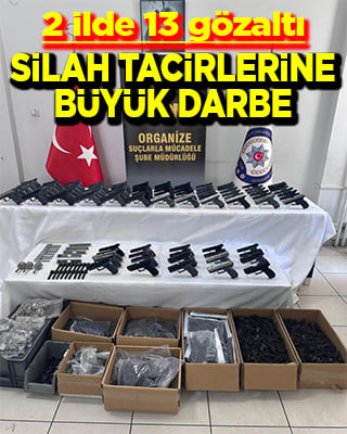 Silah tacirlerine büyük darbe İzmir merkezli 2 ilde 13 gözaltı