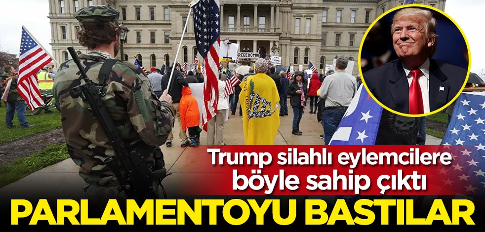 Silahlı Trump yanlıları parlamento binasını bastı!