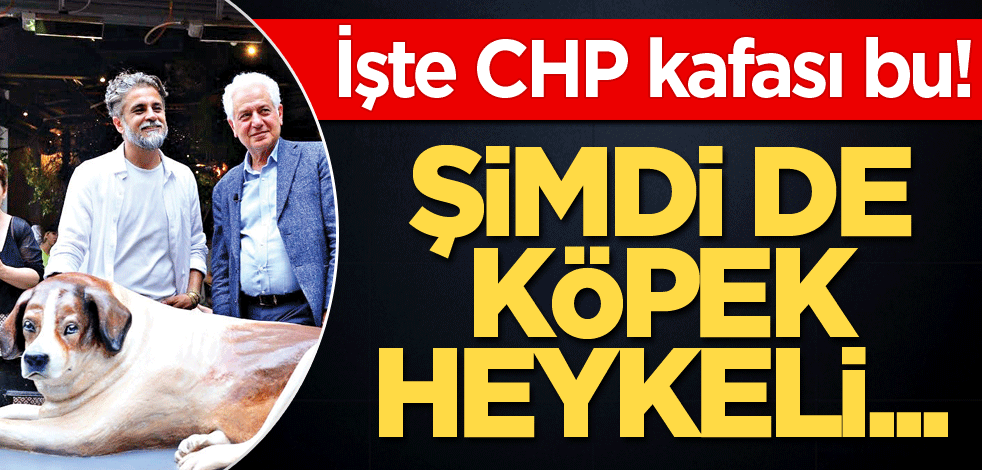 Şimdi de köpek heykeli