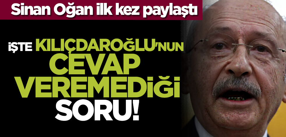 Sinan Oğan ilk kez paylaştı: İşte Kılıçdaroğlu'nun cevap veremediği soru!