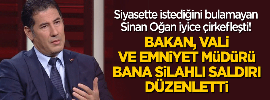 Sinan Oğan'dan Bozdağ'a silahlı saldırı iftirası!