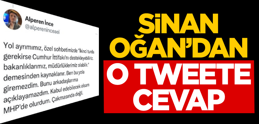 Sinan Oğan'dan o tweete cevap
