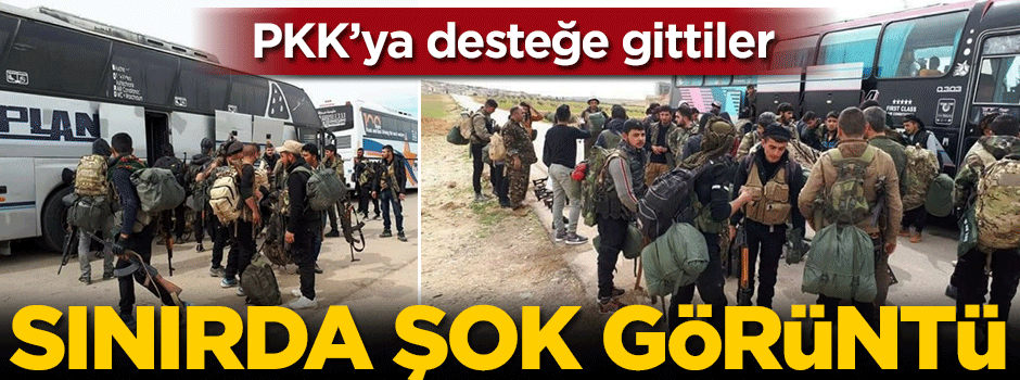 Sınırda şok görüntü! PKK'ya desteğe gittiler