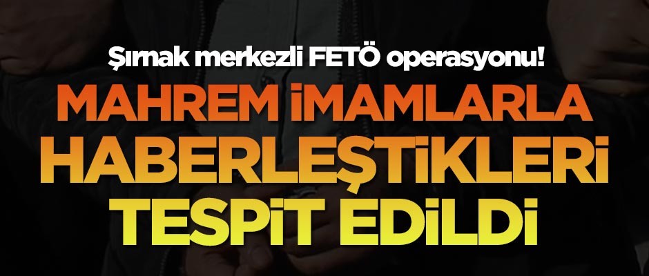 Şırnak merkezli FETÖ operasyonu! Mahrem imamlarla haberleştikleri tespit edildi