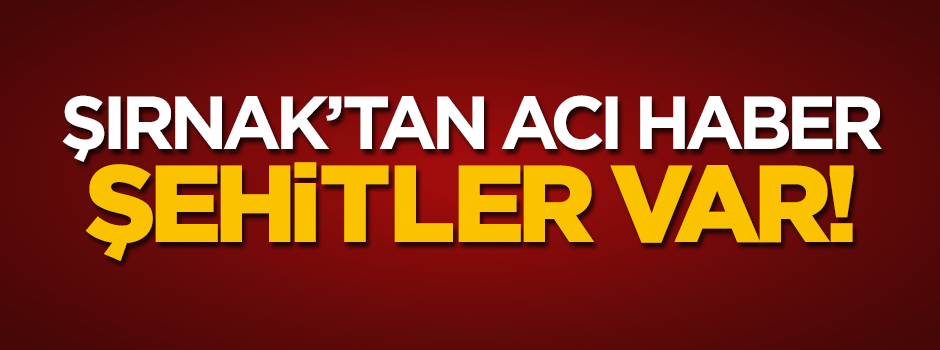 Şırnak'ta 2 asker şehit oldu!
