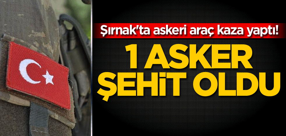 Şırnak'ta askeri araç kaza yaptı! 1 asker şehit oldu
