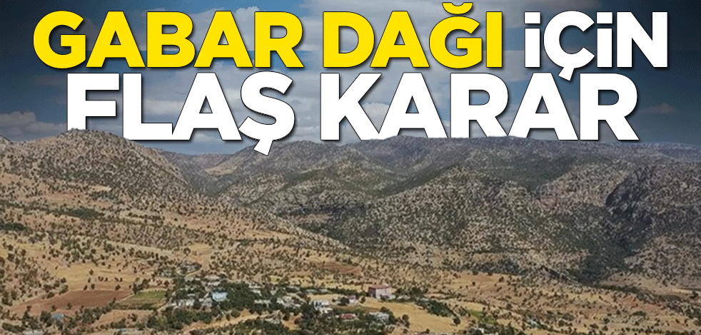 Şırnak'ta Gabar Dağı bölgesi ''özel güvenlik bölgesi'' ilan edildi