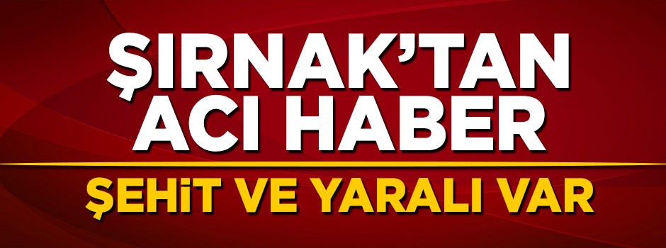 Şırnak'ta patlama! 1 şehit 1 yaralı