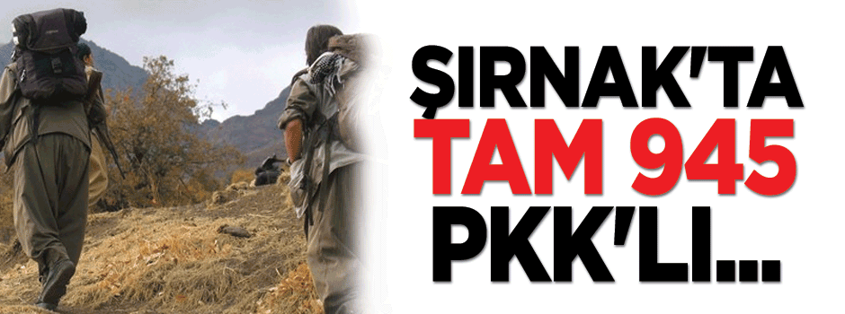 Şırnak'ta son 2 yılda 945 PKK'lı...
