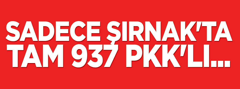Şırnak'ta tam 937 PKK’lı...