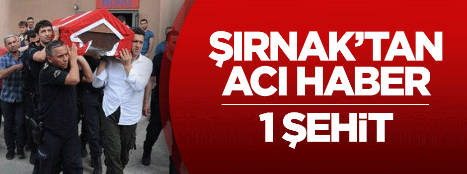 Şırnak'tan acı haber: 1 şehit