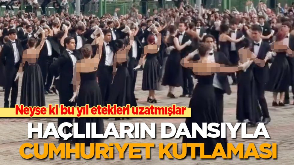 Sırtları açsalar da neyse ki bu yıl etekleri uzatmışlar! Haçlıların dansıyla cumhuriyet kutlaması