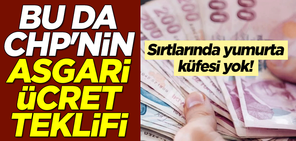 Sırtlarında yumurta küfesi yok! Bu da CHP'nin asgari ücret teklifi