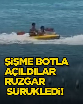 Şişme botla açıldılar, rüzgar sürükledi! 2 çocuk son anda kurtarıldı