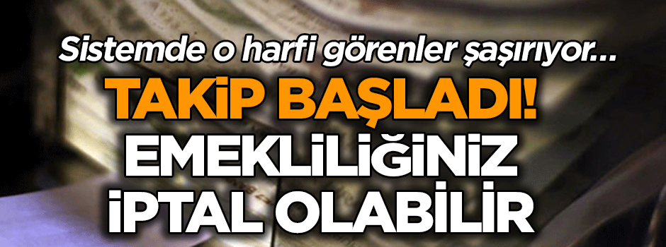 Sistemde o harfi görenler şaşırıyor… Takip başladı! Emekliliğiniz iptal olabilir