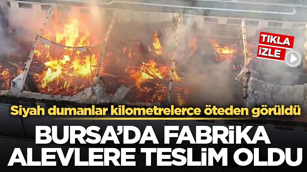 Siyah dumanlar kilometrelerce öteden görüldü! Bursa’da fabrika alevlere teslim oldu