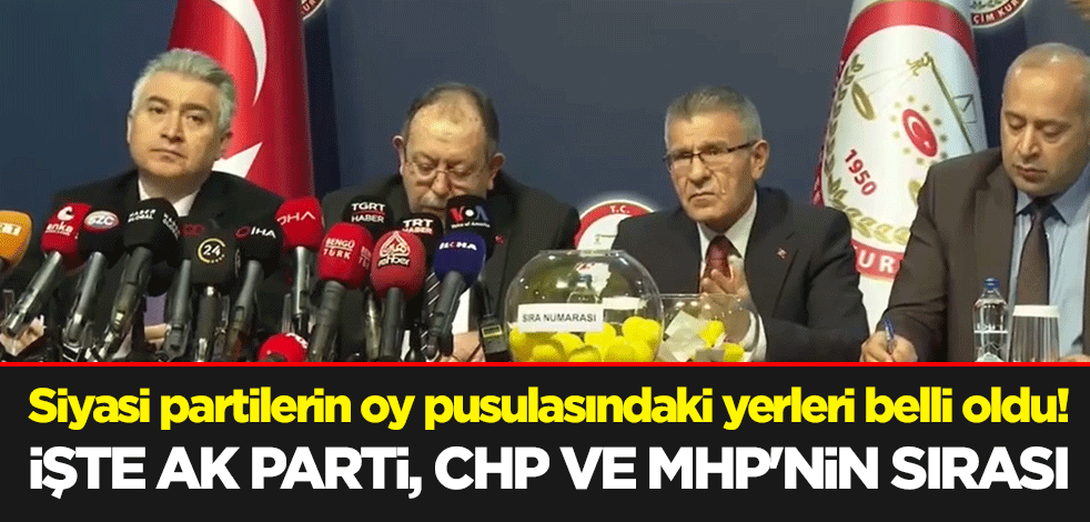 Siyasi partilerin oy pusulasındaki yerleri belli oldu! İşte AK Parti, CHP ve MHP'nin sırası