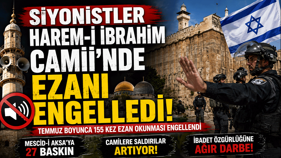 Siyonist işgalcilerden ibadet özgürlüğüne ağır darbe! Harem-i İbrahim Camii'nde ezanı susturdular